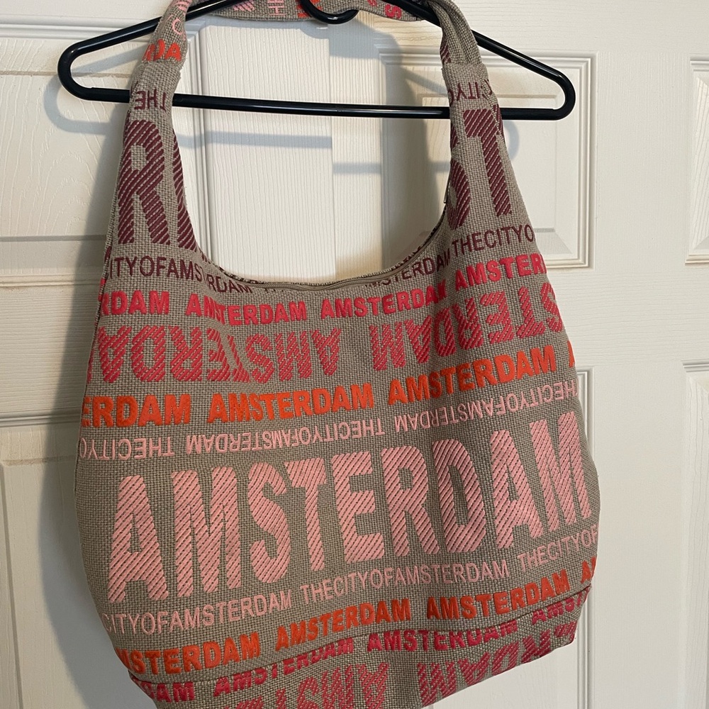Amsterdam Text Print Shoulder Bag